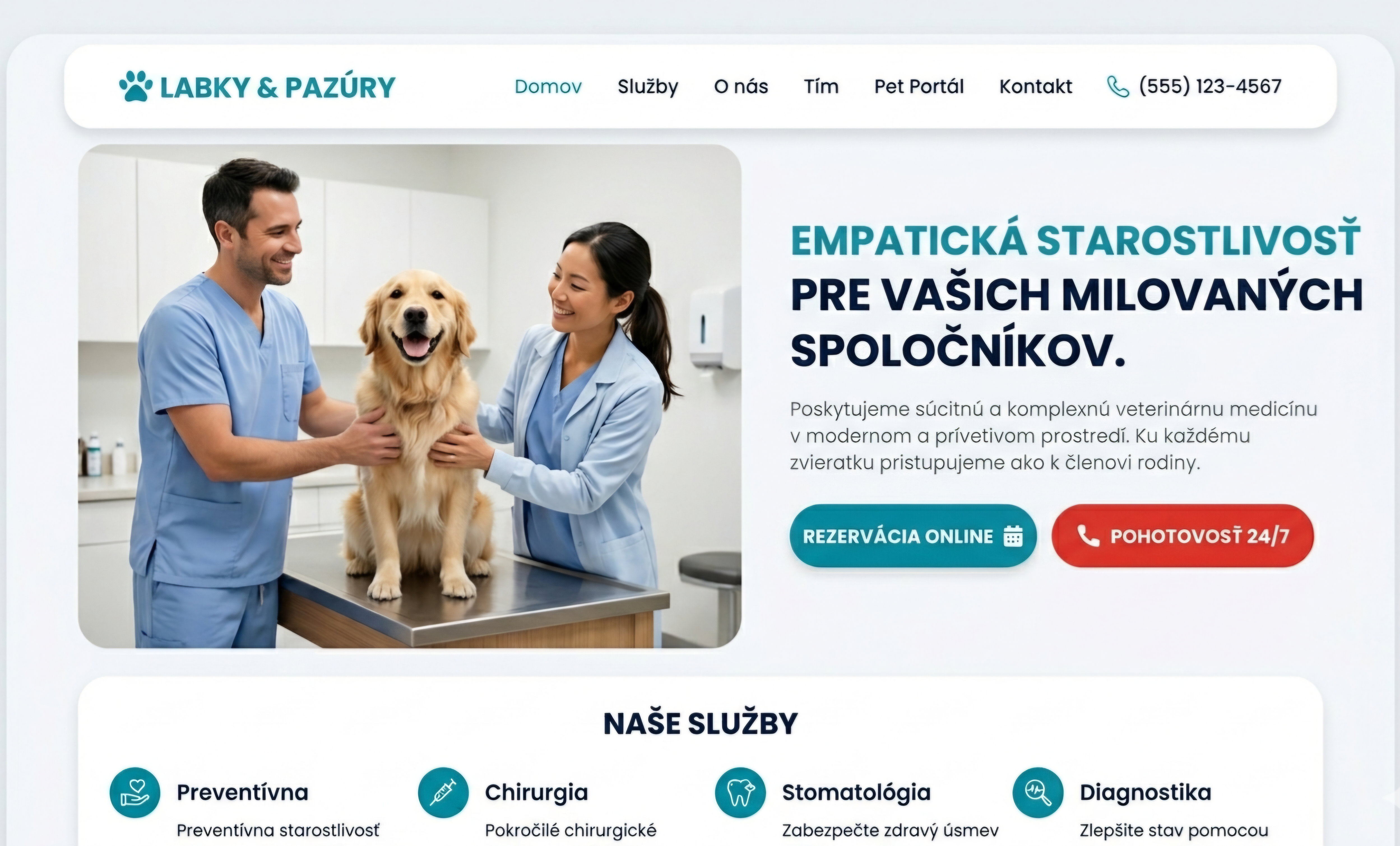 Návrh webu pre veterinárnu ambulanciu